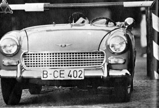Heinz Meixner defects from East Germany by driving through Checkpoint Charlie after removing his windshield, 1963