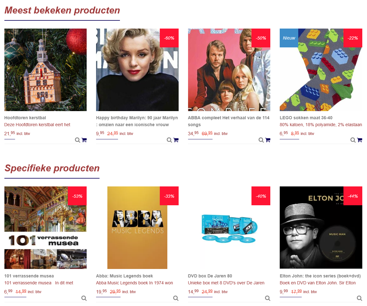 Aanbiedingen webshop Museum
