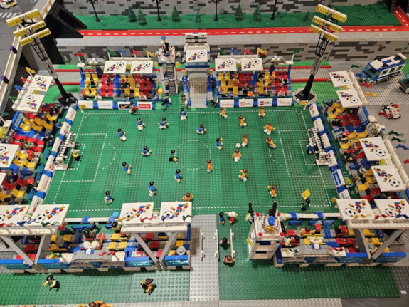 wk voetbal LEGO in Brick City stadion